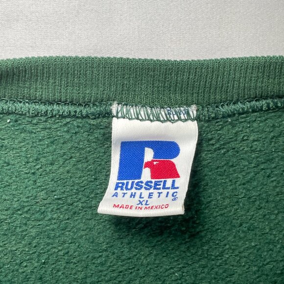 VINTAGE Russell Kearney Catholic Sweatshirt Green | Yellow Embroidery | Mens XL - Picture 4 of 8